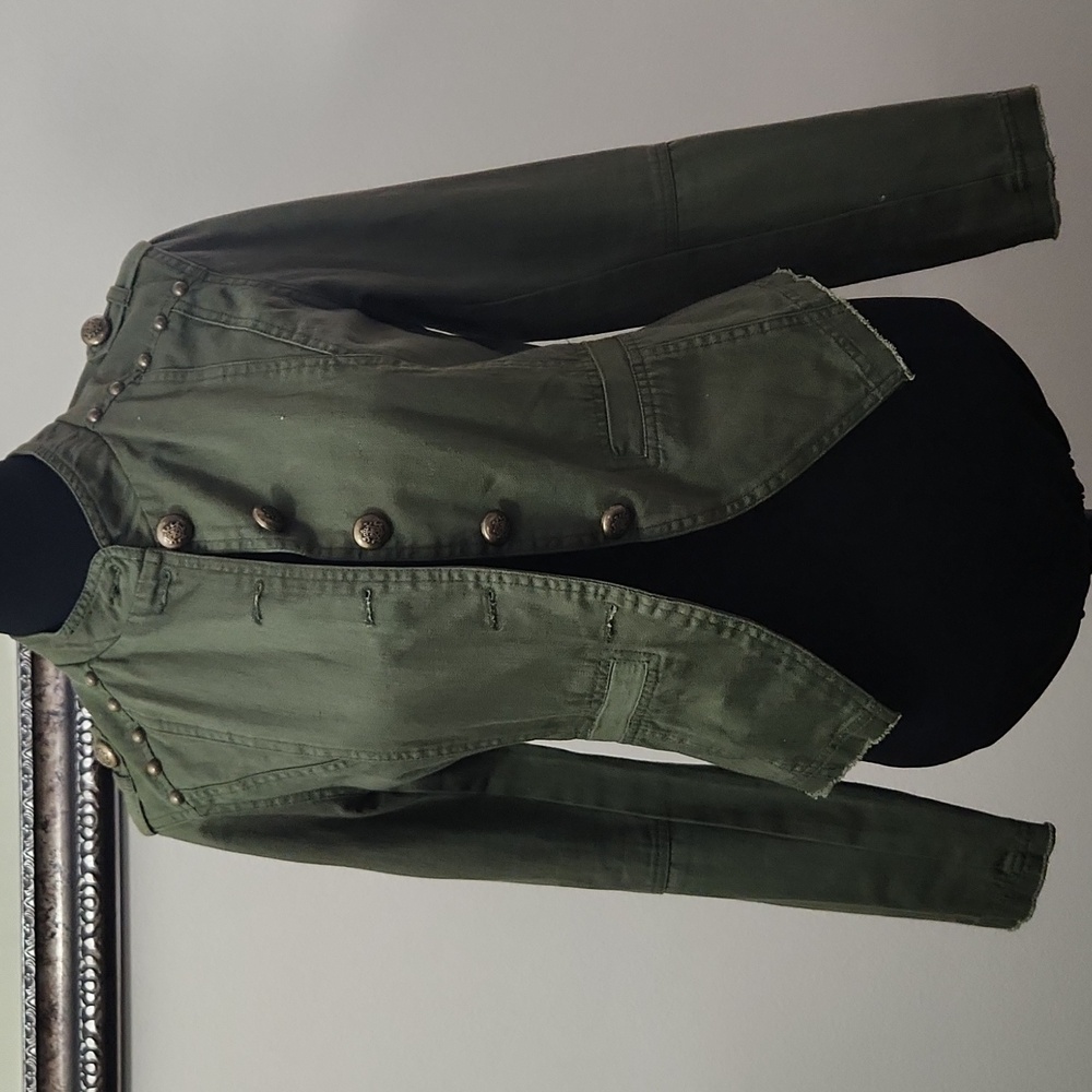 Army Green military style crop jacket Size S